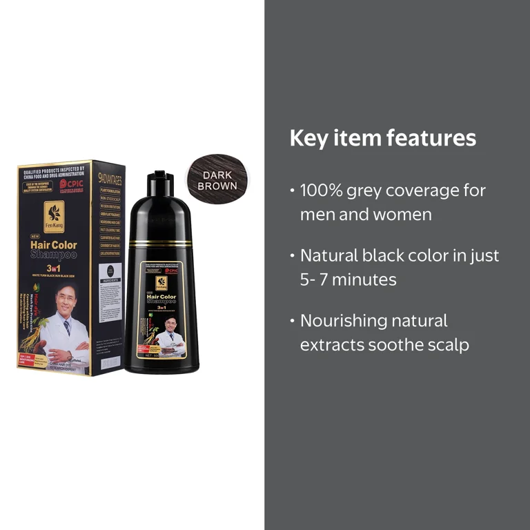 HailiCare Hair Dye Shampoo, Paraben Free, Coconut Oil Essence