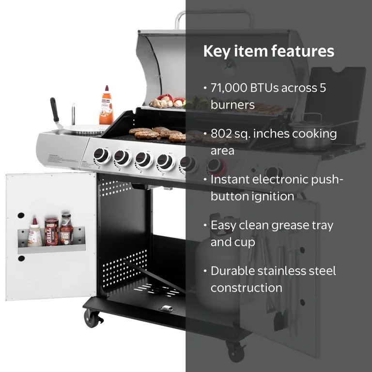 Royal Gourmet SG6002 Classic 6-Burner 71000-BTU LP Gas Grill with