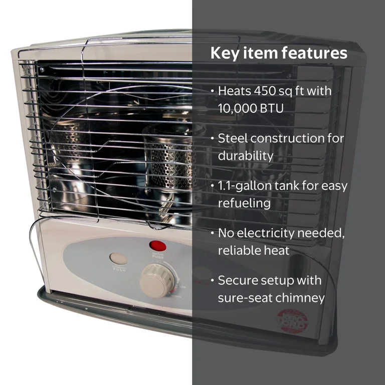 Kero World, Kerosene Wick Heater, 10,000 BTU, Indoor Portable