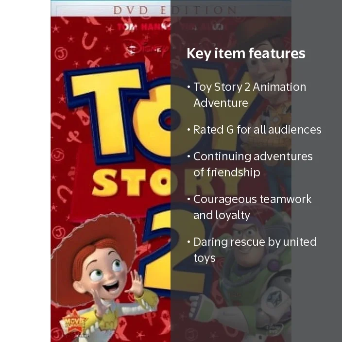 Disney, Toy Story 2 DVD, Animation, Kids and Family, Rated G