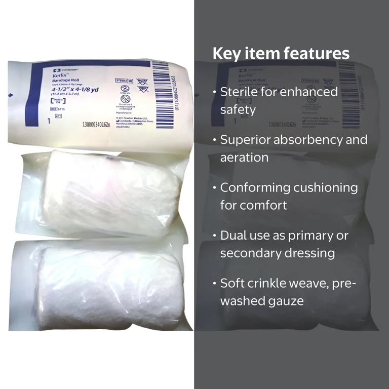 kerlix dressing AMD Antimicrobial Island Super Sponge 6" x 6-3/4" Squa  Save Rite Medical Kerlix Fluff Bandage Roll Gauze