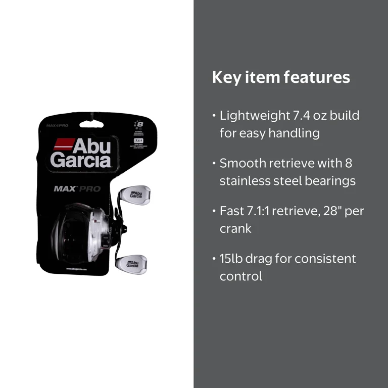 Abu Garcia Max PRO Low Profile Reel, Right Hand Fishing Reel