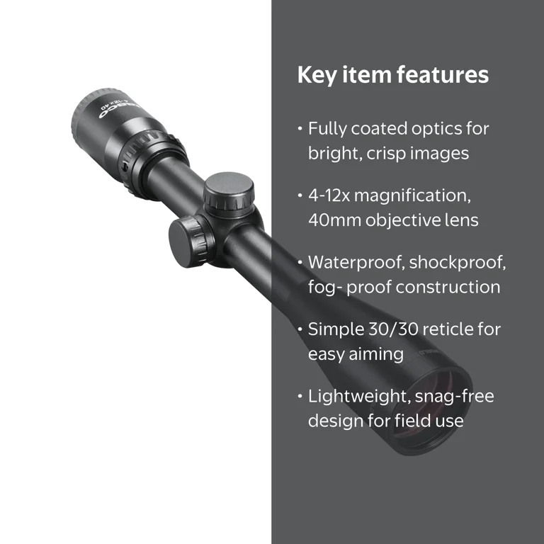 Tasco World Class Riflescope 4-12x40 with Optics & Scope Rings
