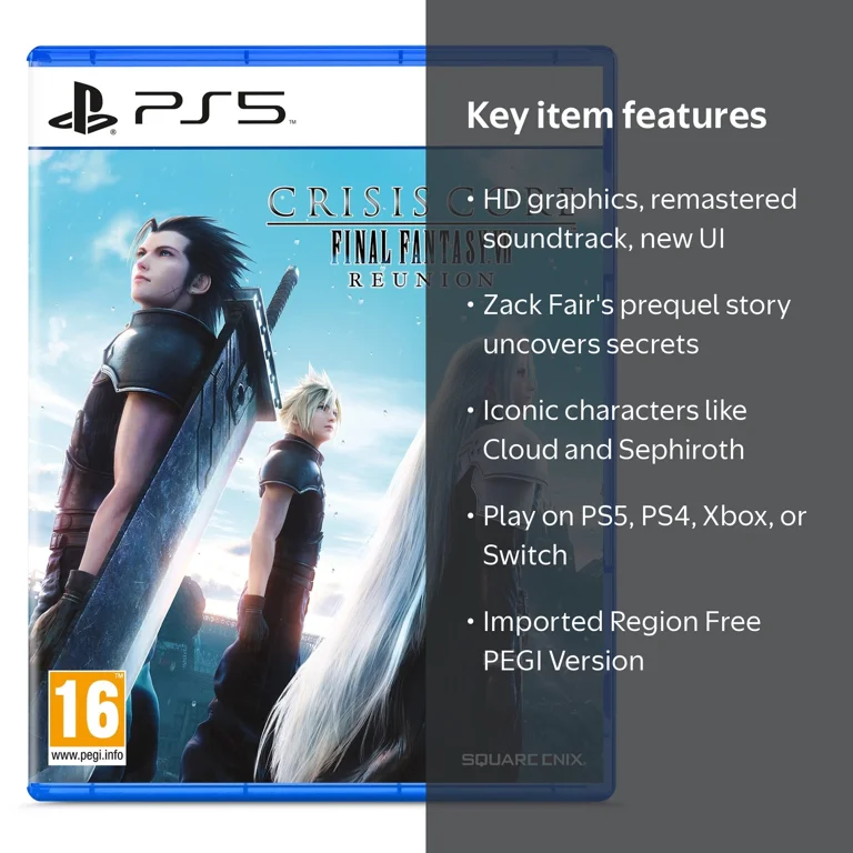Square Enix Crisis Core Final Fantasy VII Reunion PS5 Import