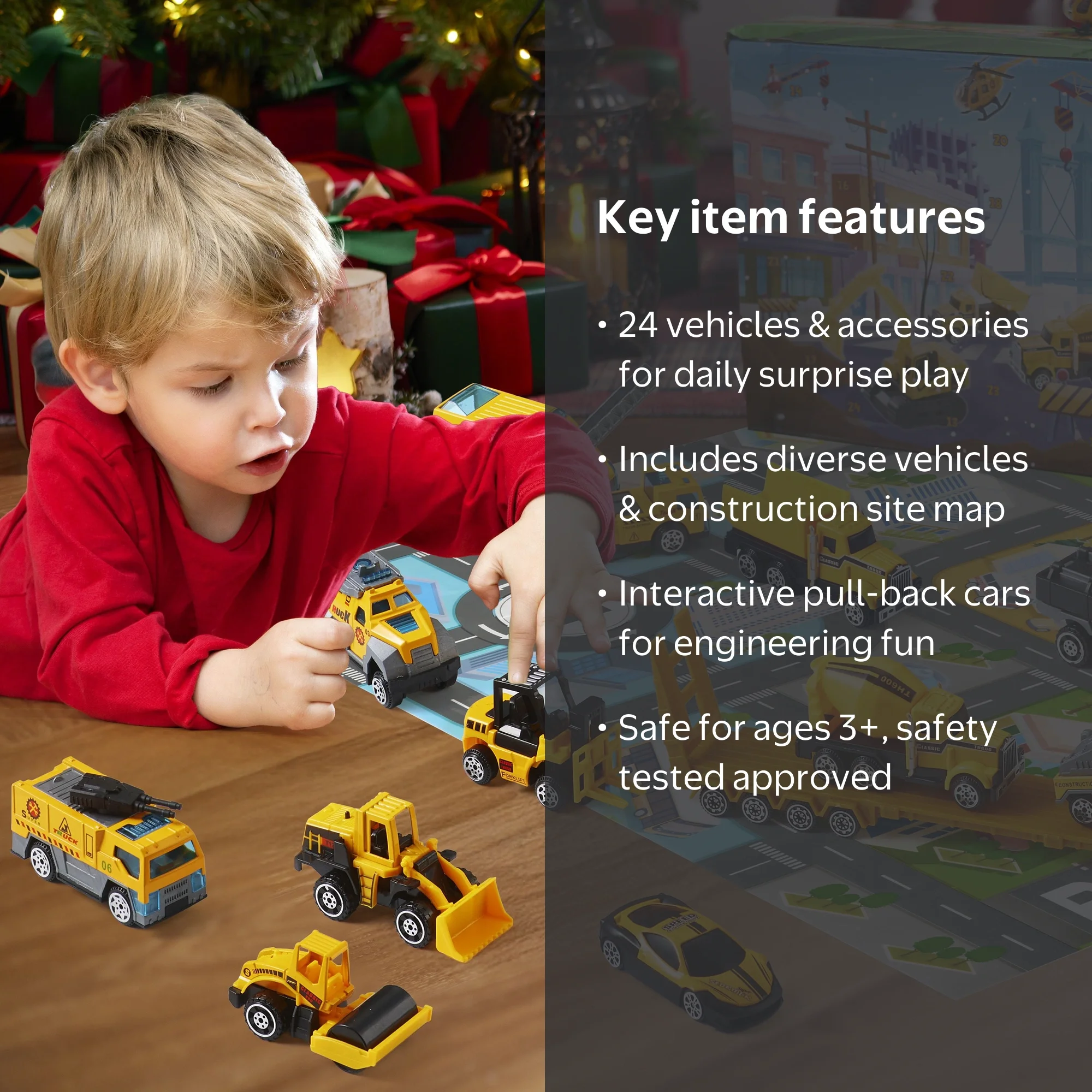 Joyfy 2026 Christmas Advent Calendar Engineering Vehicle Set, 24