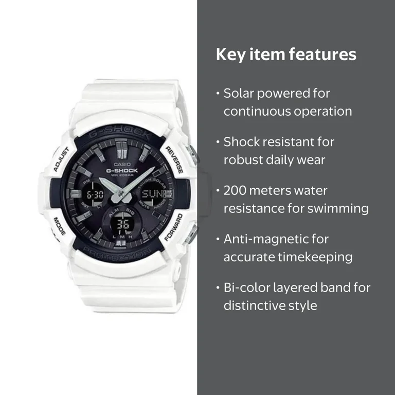 CASIO G-SHOCK Tough Solar G-STEELホワイト Casio Men's G-Shock Analog-Digital Tough Solar Watch, White
