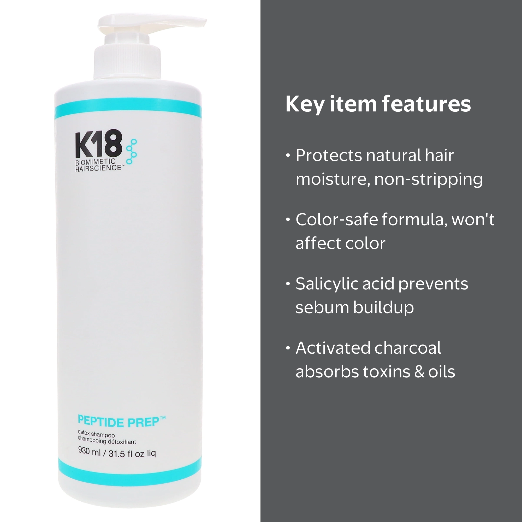 K18 Peptide Cleansing Prep Detox Shampoo 31.5 oz - Walmart.com