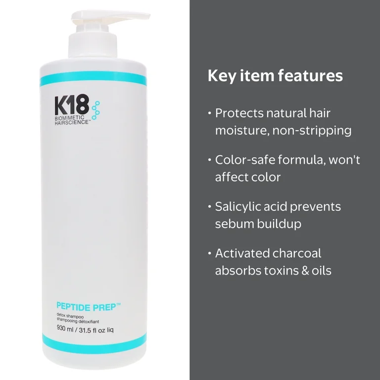 K18 Peptide Cleansing Prep Detox Shampoo 31.5 oz - Walmart.com