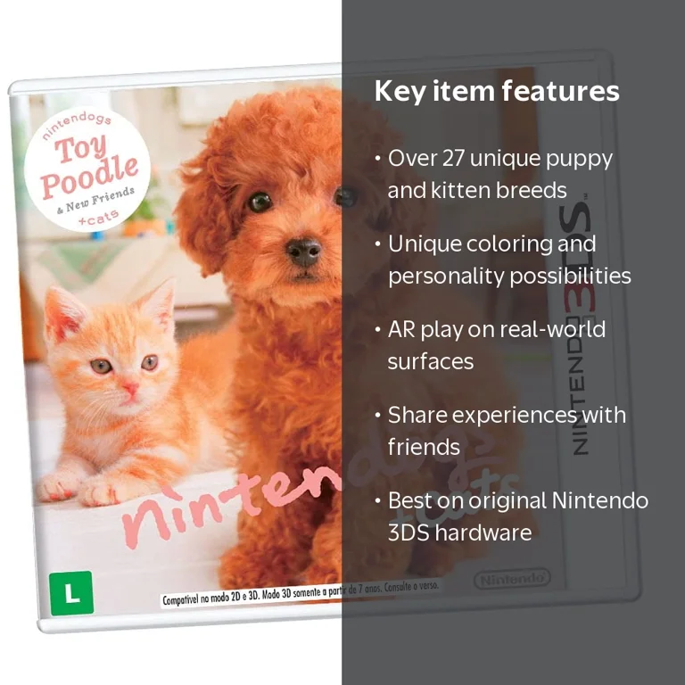 Nintendogs + Cats: Toy Poodle and Friends - Nintendo 3DS - Walmart.com