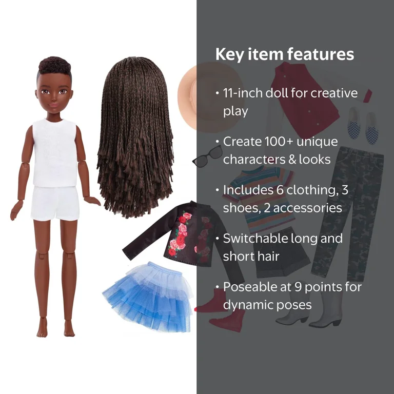 Creatable Mattel Creatable World Poupée à Personnaliser Aux Cheveux Blonds Ondules Vetements Et Accessoires Jouet Creatif P Amz