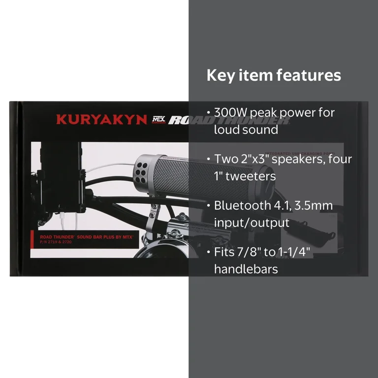 Kuryakyn, Motorcycle Sound Bar, 300 Watt, Bluetooth Weather