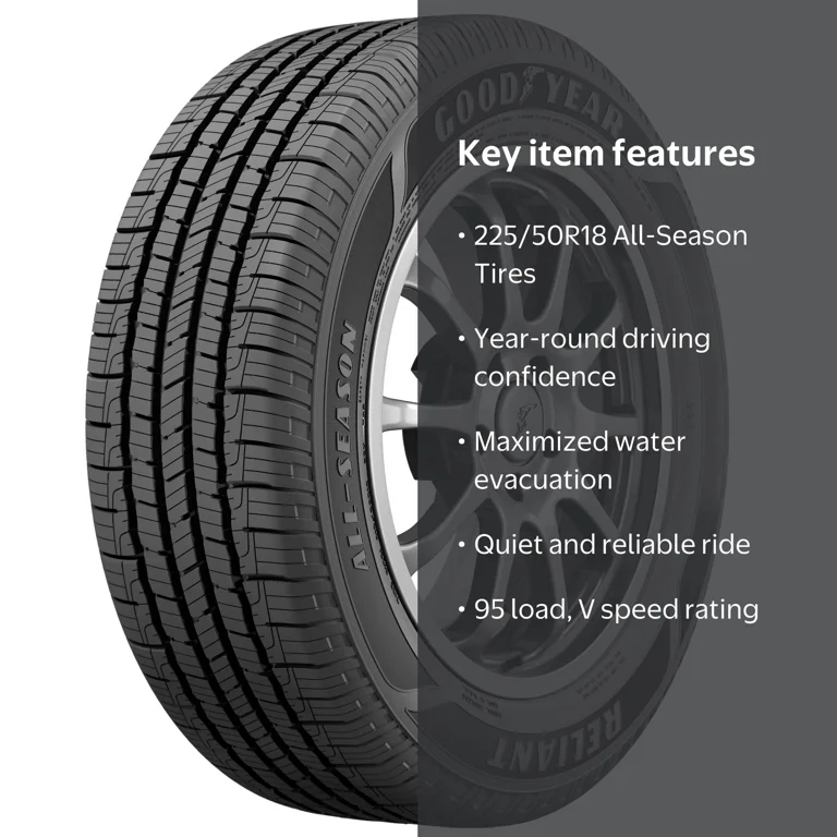 Goodyear Reliant All-Season 225/50R18 95V All-Season Tire Fits