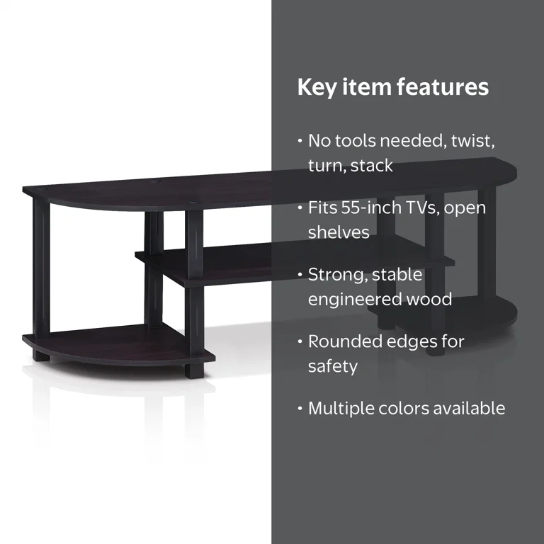 Furinno Stand Wood Entertainment Center for TV - Toolless Assembly