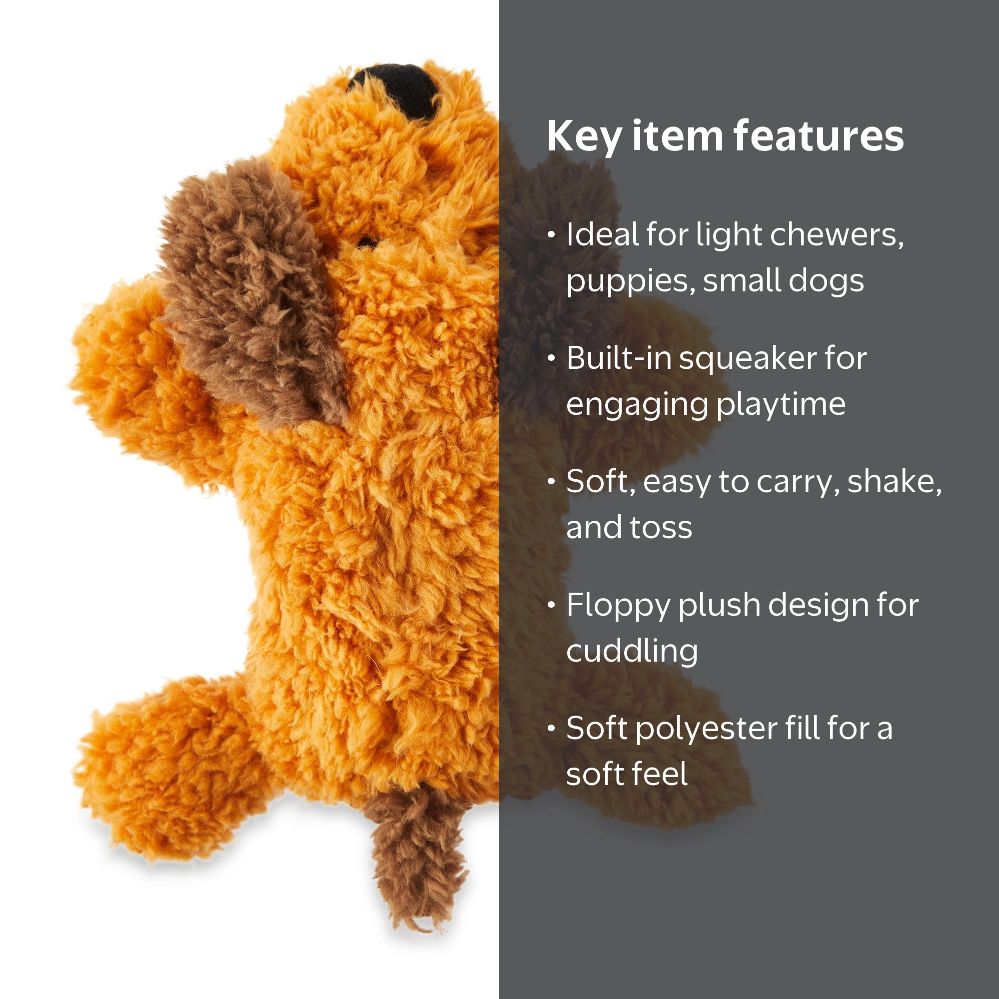Vibrant Life Cozy Buddy Floppy Dog Toy Chew Level 1 Soft Plush