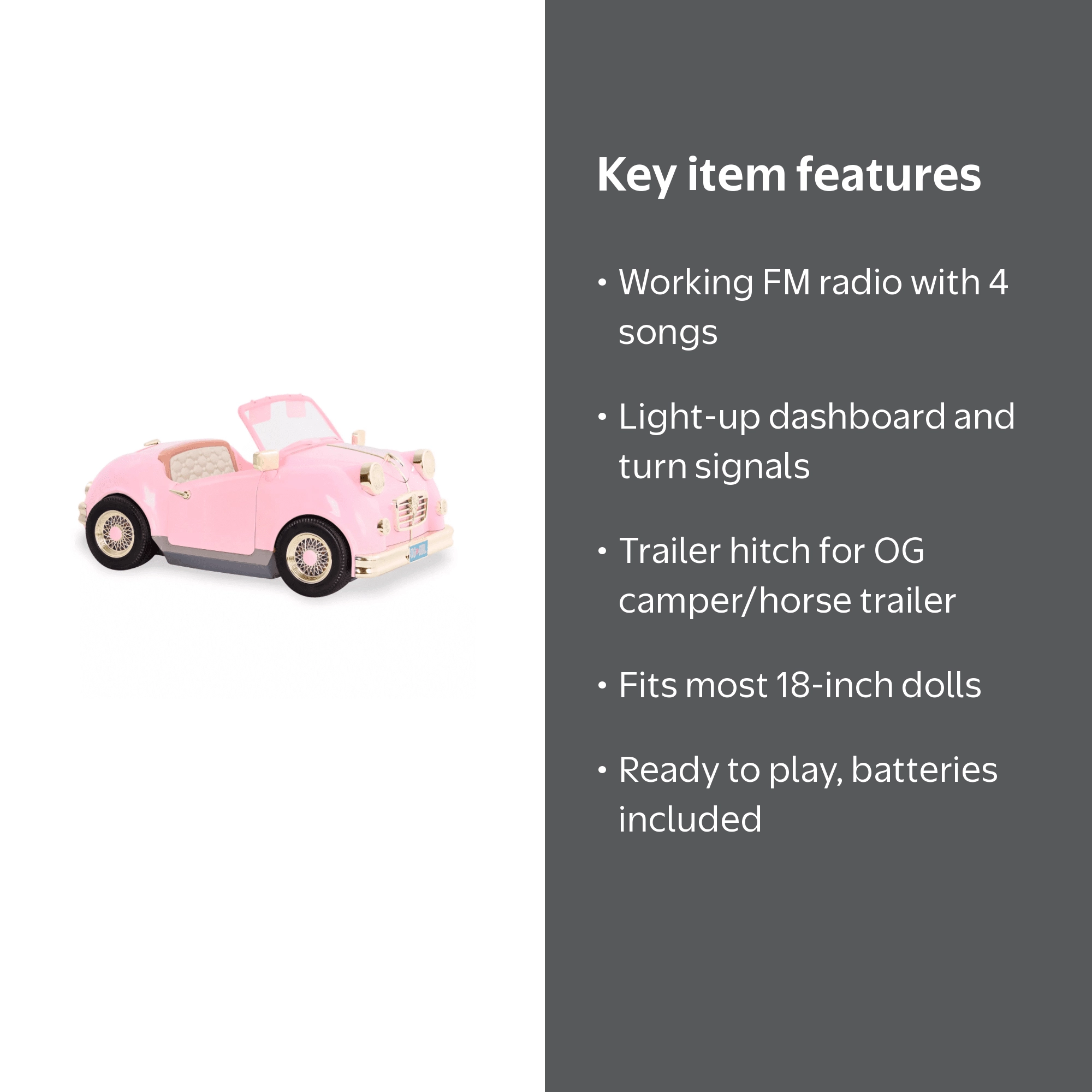 Our Generation Retro Convertible Car - Doll Toy Car Set - Walmart.com