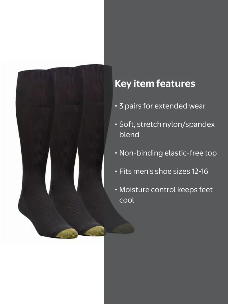 gold toe over the calf dress socks Watch Men's Metropolitan USA/Imported GOLDTOE Men's Nylon Ribbed Over