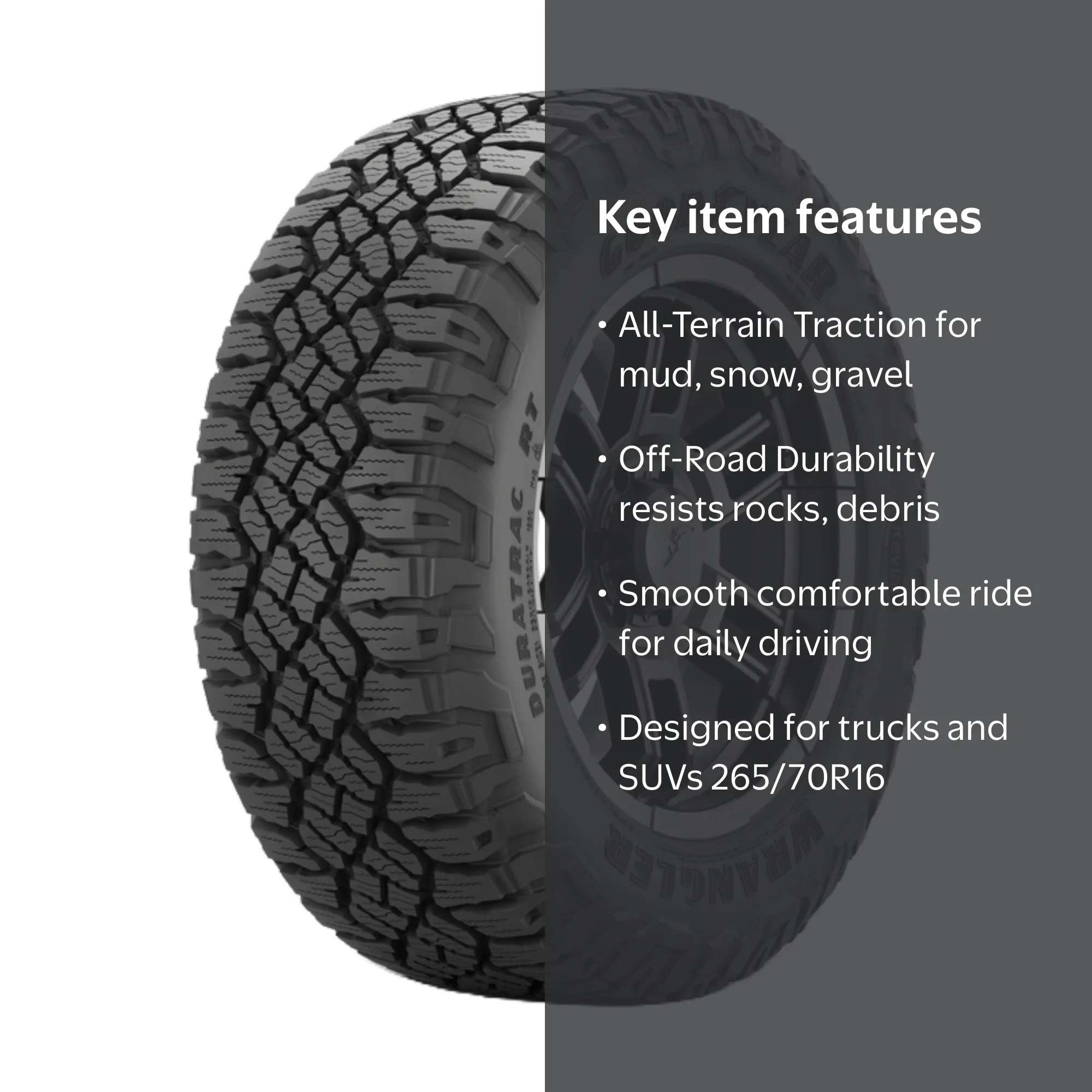 Goodyear, Light Truck Tire, Rugged Terrain, 265/70R16, XL