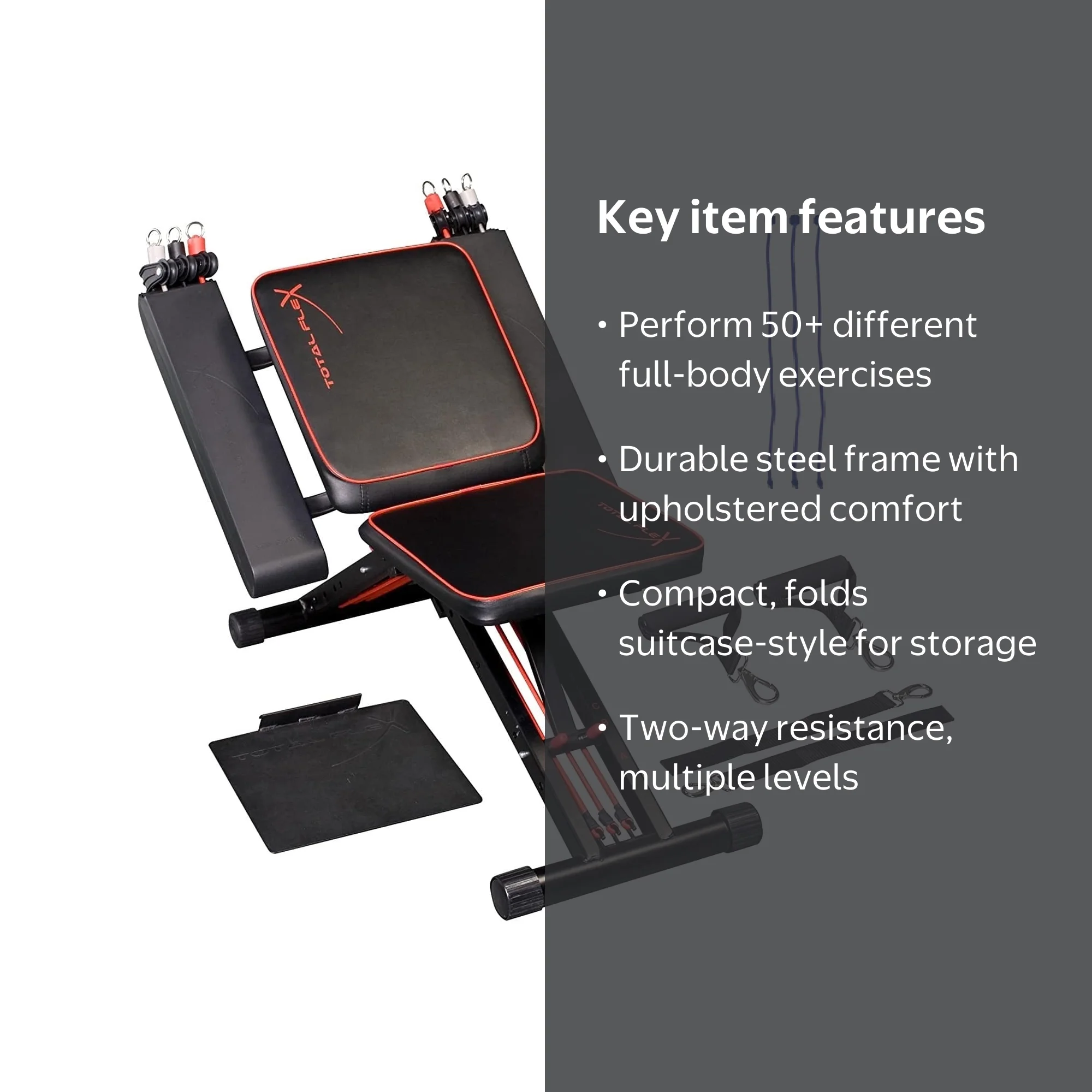 TOTAL FLEX L Foldable Home Gym Bench All in One with Additional