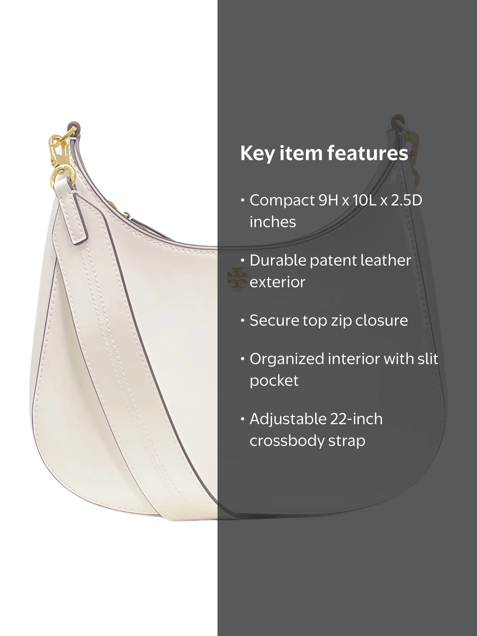 Tory Burch Women's Emerson Patent Leather Swingpack (Optic White