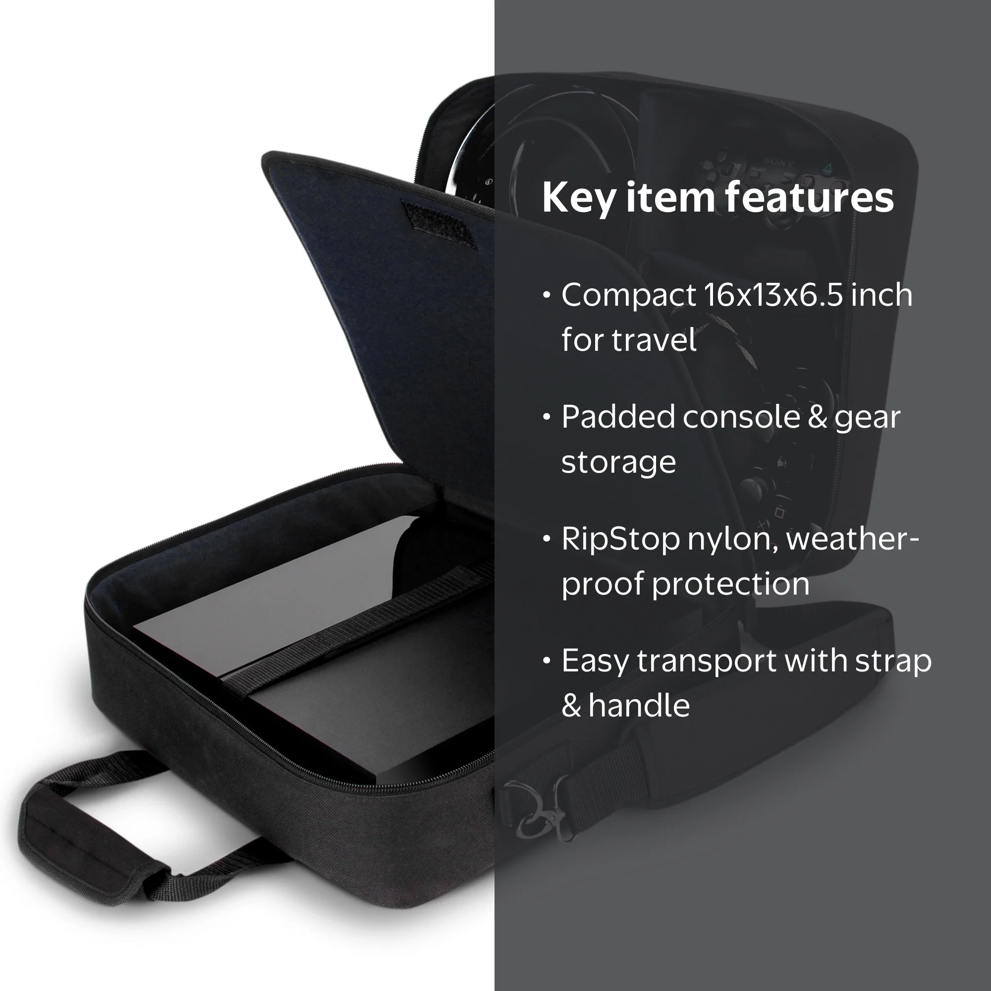 USA Gear Sony PS4 Pro 4K Travel Case, Protective Carrying Bag
