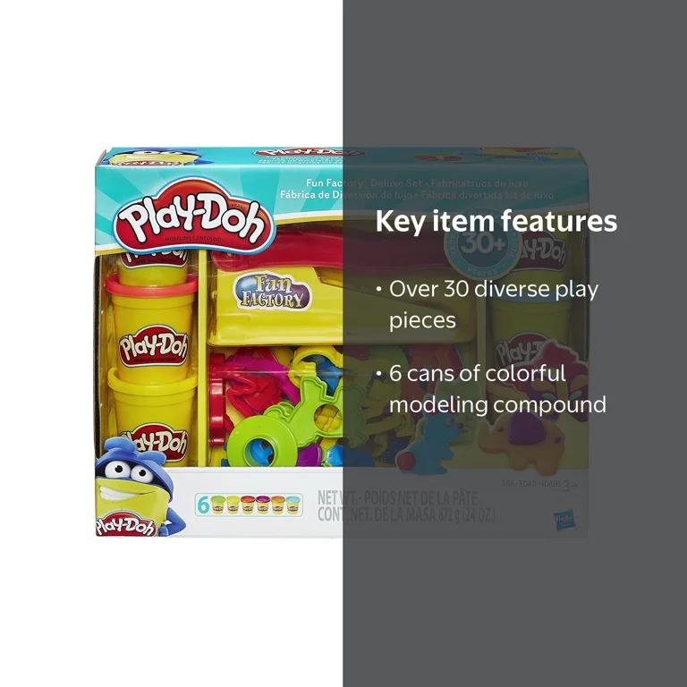 Play-Doh Fun Factory Deluxe Set with Press Feature and Over 30