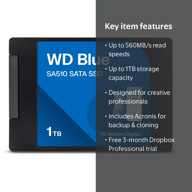 Western Digital, WD Blue SA510 SATA SSD, 1TB, 2.5