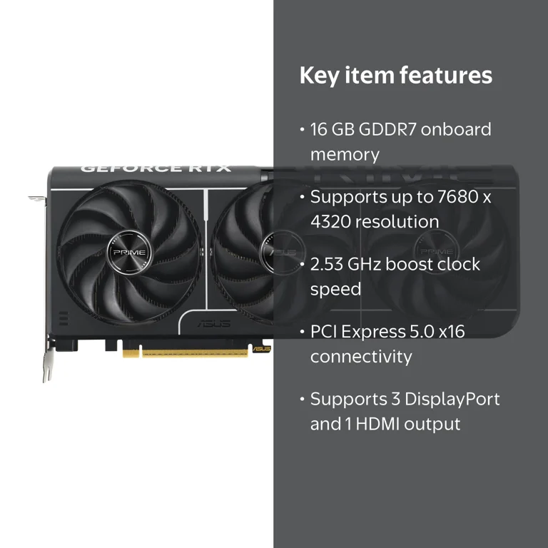 ASUS, GeForce RTX 5070 Ti Graphics Card, 16GB GDDR7 OC, Multicolor