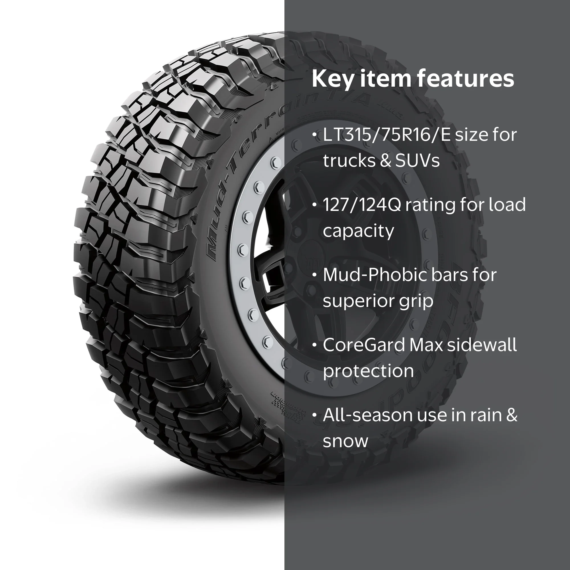 Free Shipping! BFGoodrich Mud-Terrain T/A KM3 Off-Road Tire LT315