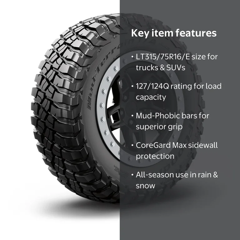 Free Shipping! BFGoodrich Mud-Terrain T/A KM3 Off-Road Tire LT315