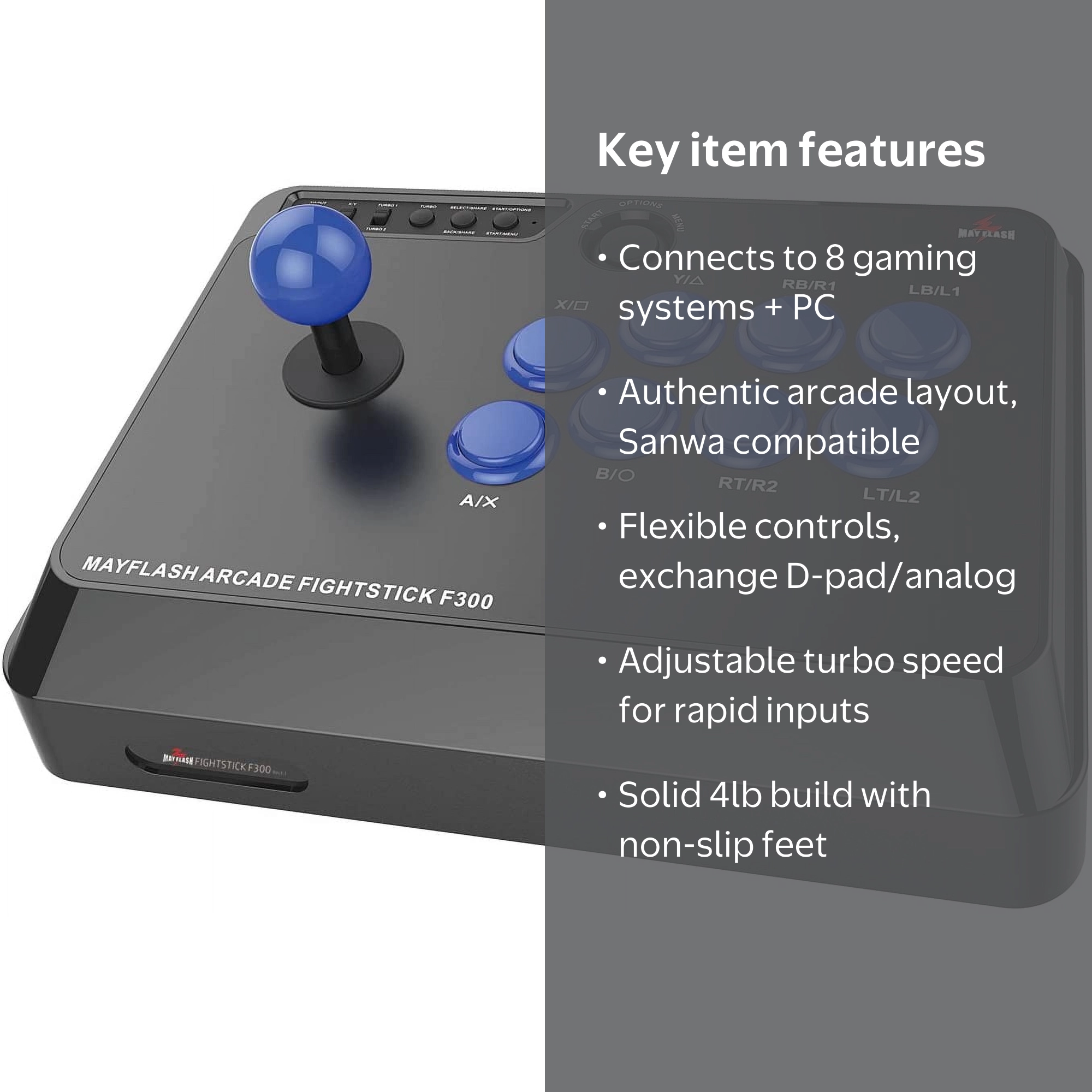 アーケードスティック　MAYFLASH F300 新品未開封 Amazon.com: MAYFLASH F300 Arcade Fight Stick Joystick for Switch