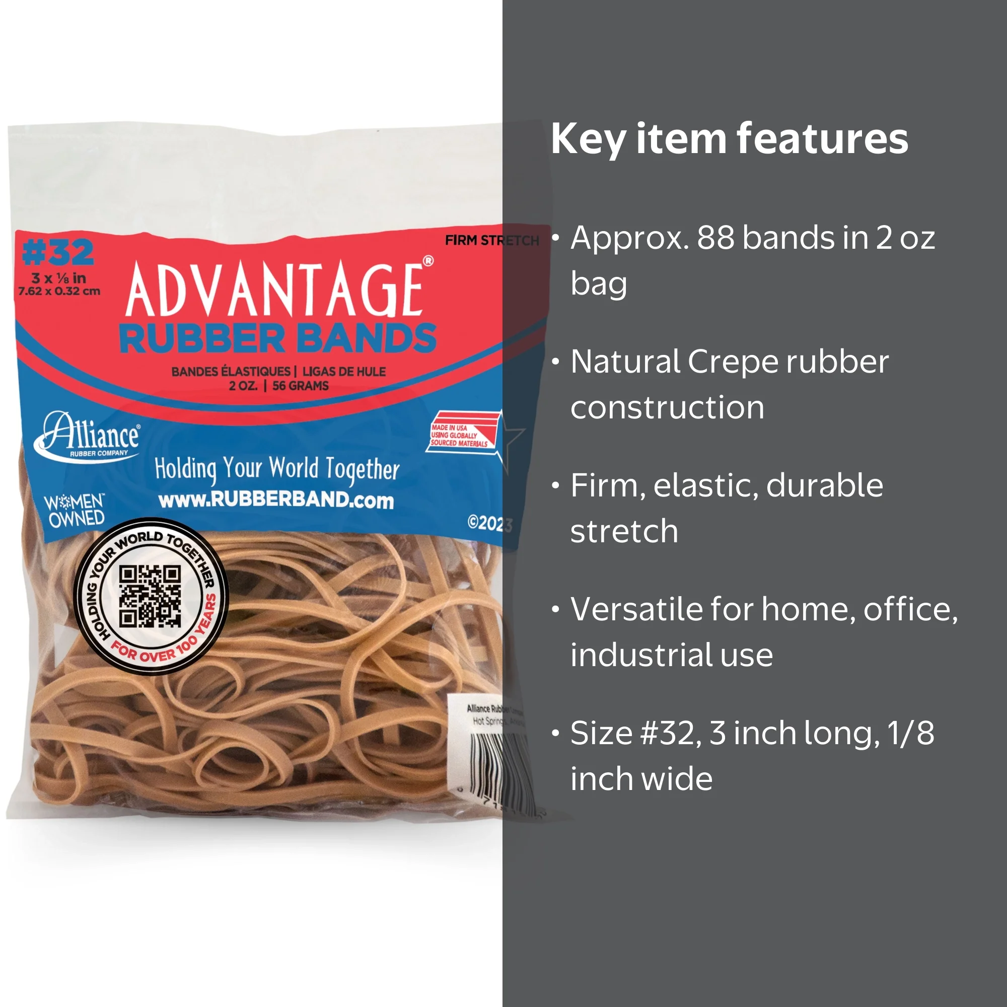Advantage Alliance Rubber Bands #32, Size 32 (3