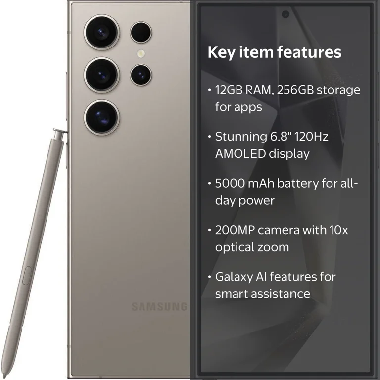 Samsung, Galaxy S24 Ultra 5G, S928B, Titanium Grey - Walmart.com