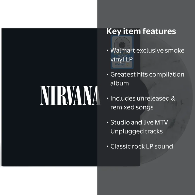 Nirvana, Rock LP, Walmart Exclusive Smoke Vinyl, Greatest Hits