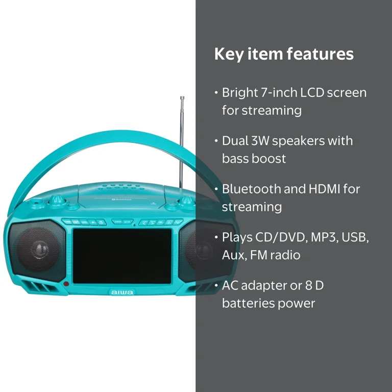 Aiwa Portable Boombox with 7