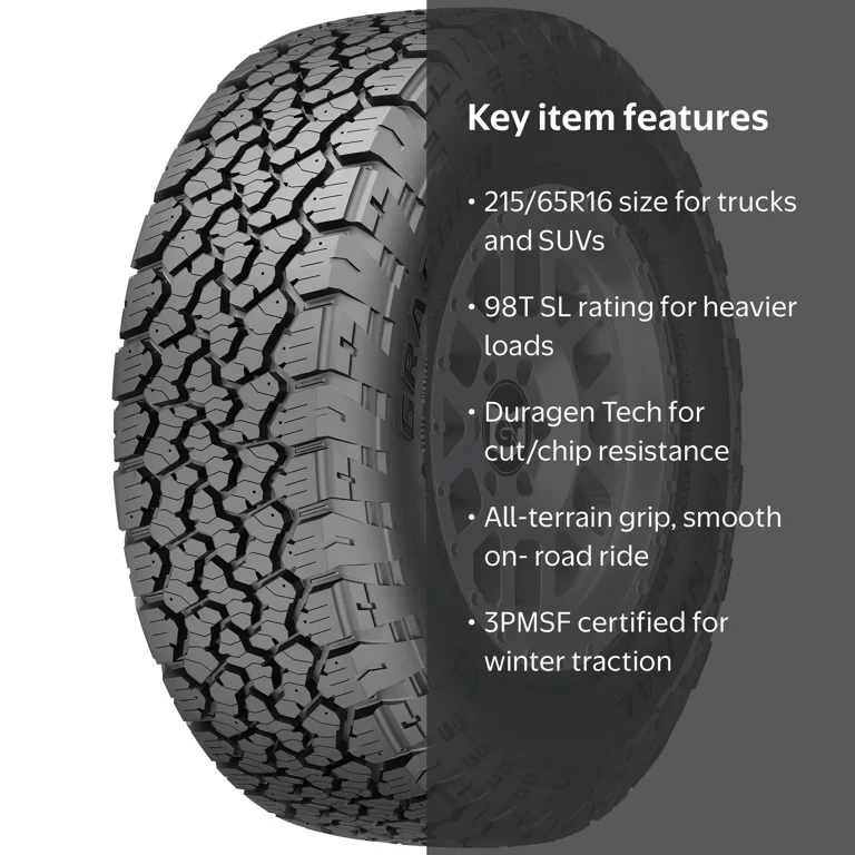 General Tire GRABBER A/TX All-Terrain 215/65R16 98T Tire for Light