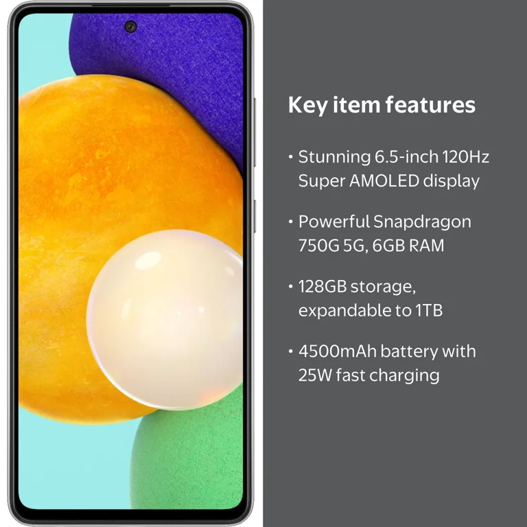 Samsung Galaxy A52 5G 128GB Unlocked Android Smartphone - Awesome