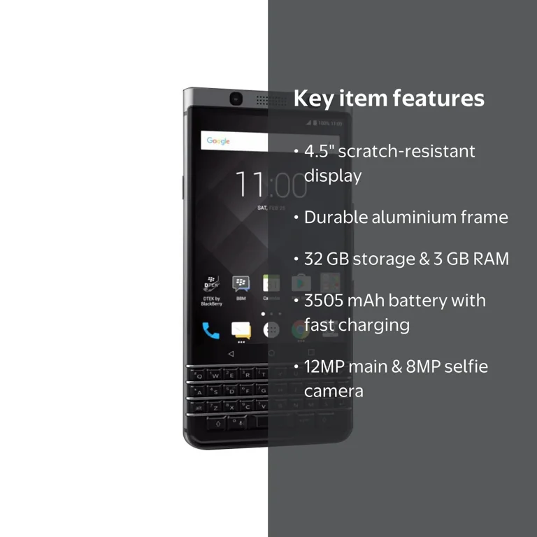 BlackBerry KEYone 4G Mobile Phone - 3GB RAM, 32GB Internal Memory