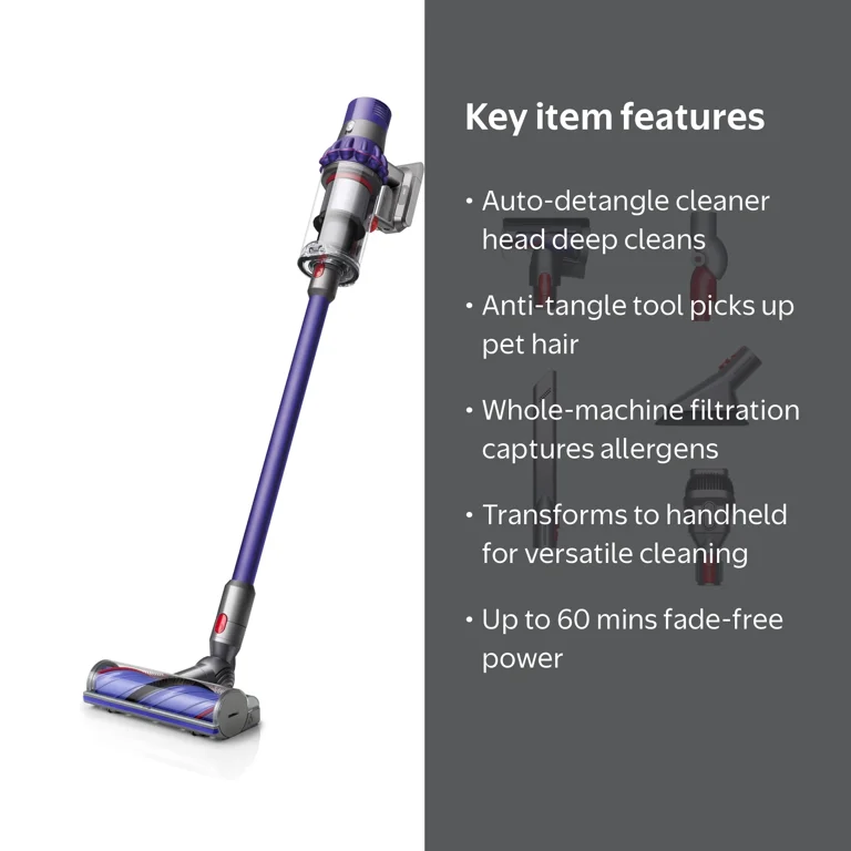 Dyson Cyclone V10 Cordless Vacuum Cleaner, Purple, Pet Hair