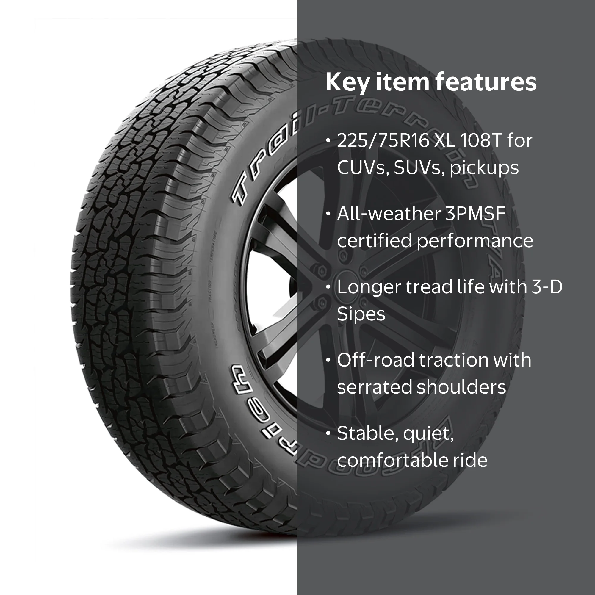 Free Shipping! BFGoodrich Trail-Terrain T/A All-Season 225/75R16
