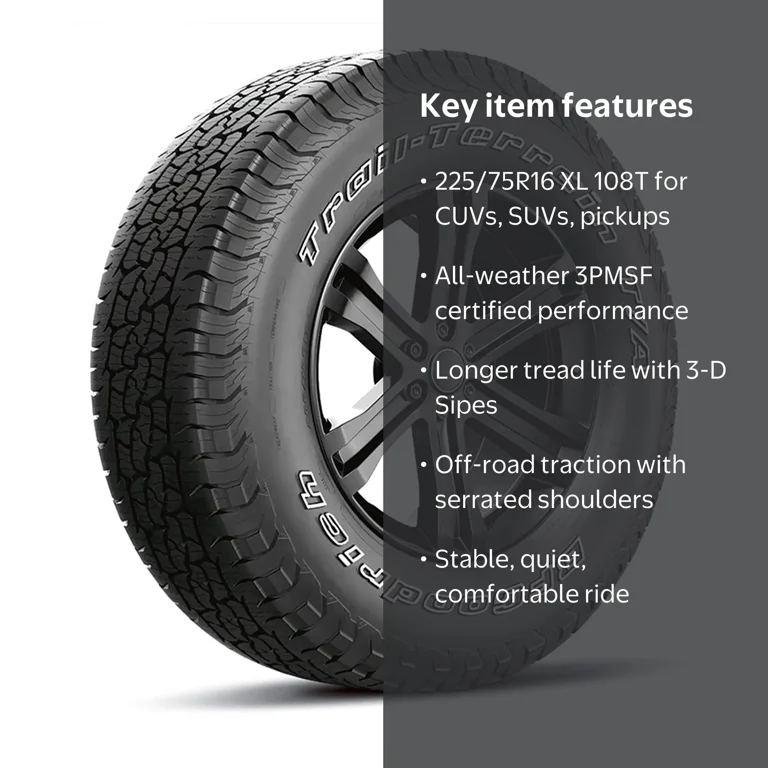 Free Shipping! BFGoodrich Trail-Terrain T/A All-Season 225/75R16