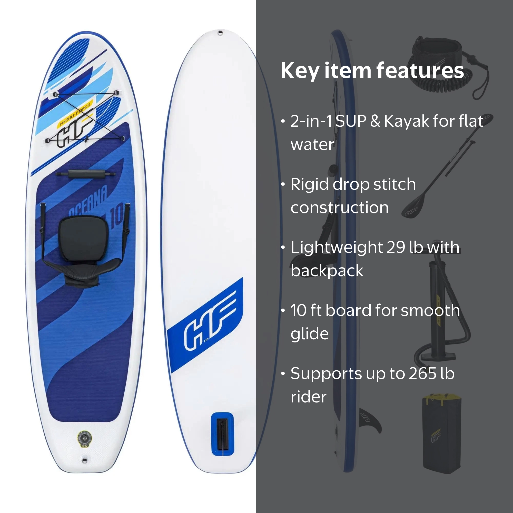 タカラエアーウェーブロッド127本 10,000→9,000値下げ Bestway Portable Hydro-Force Oceana Convertible SUP Inflatable