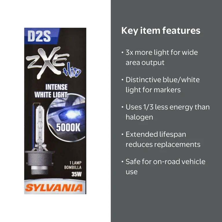 Sylvania D2S SilverStar zXe HID Headlight Bulb, Pack of 1
