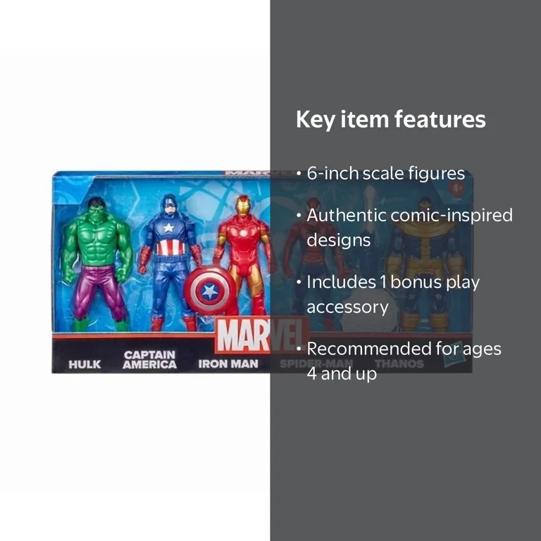 Marvel Avengers 5-Pack Action Figures, Includes Iron Man, Spider