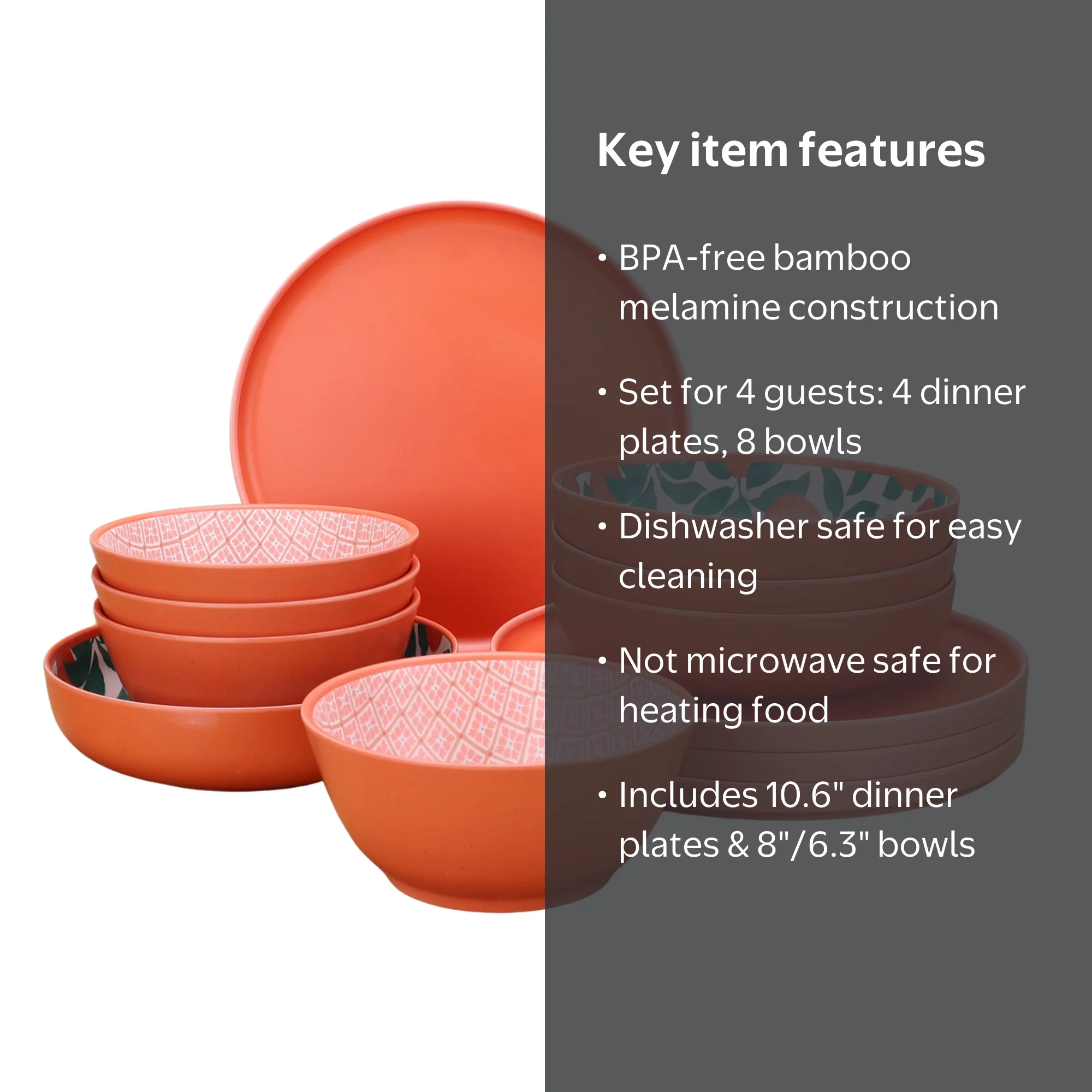 Mainstays by Becky G. & Alejandra Bamboo Melamine 12-Piece