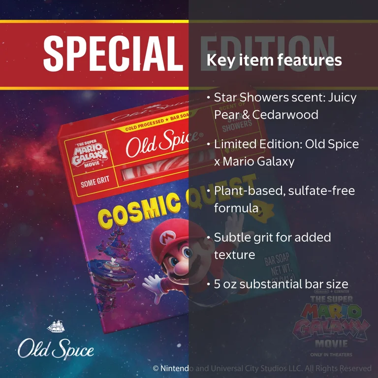 Old Spice Men's Cold Processed Bar Soap, Cosmic Quest, Scent of