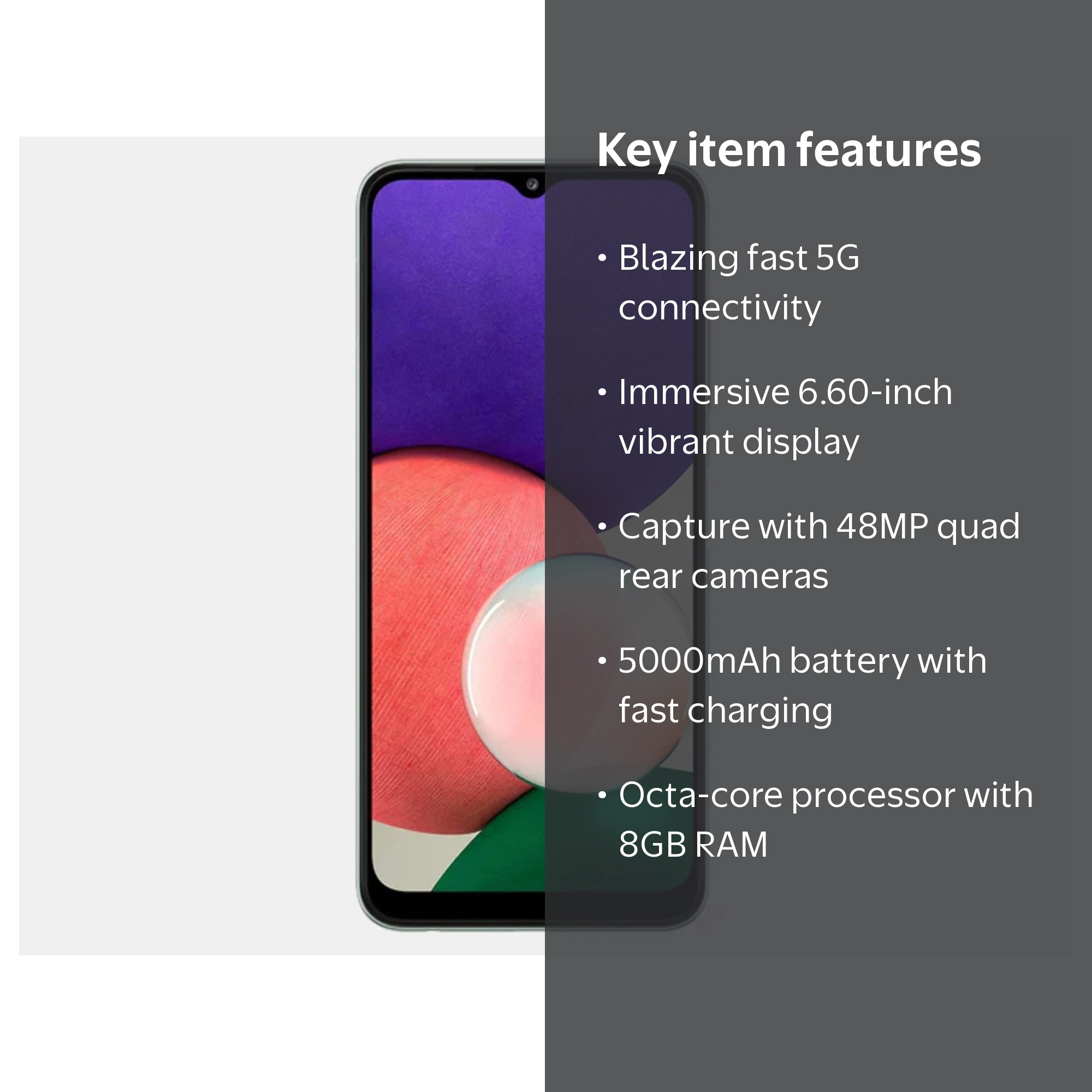 Samsung Galaxy A22 5G SM-A226B/DS Dual SIM 128GB/ 8GB RAM GSM