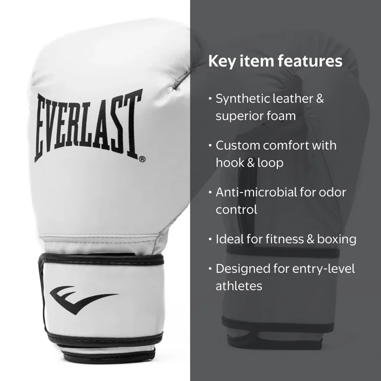 Everlast Synthetic Leather Core Training Gloves for Boxing, White