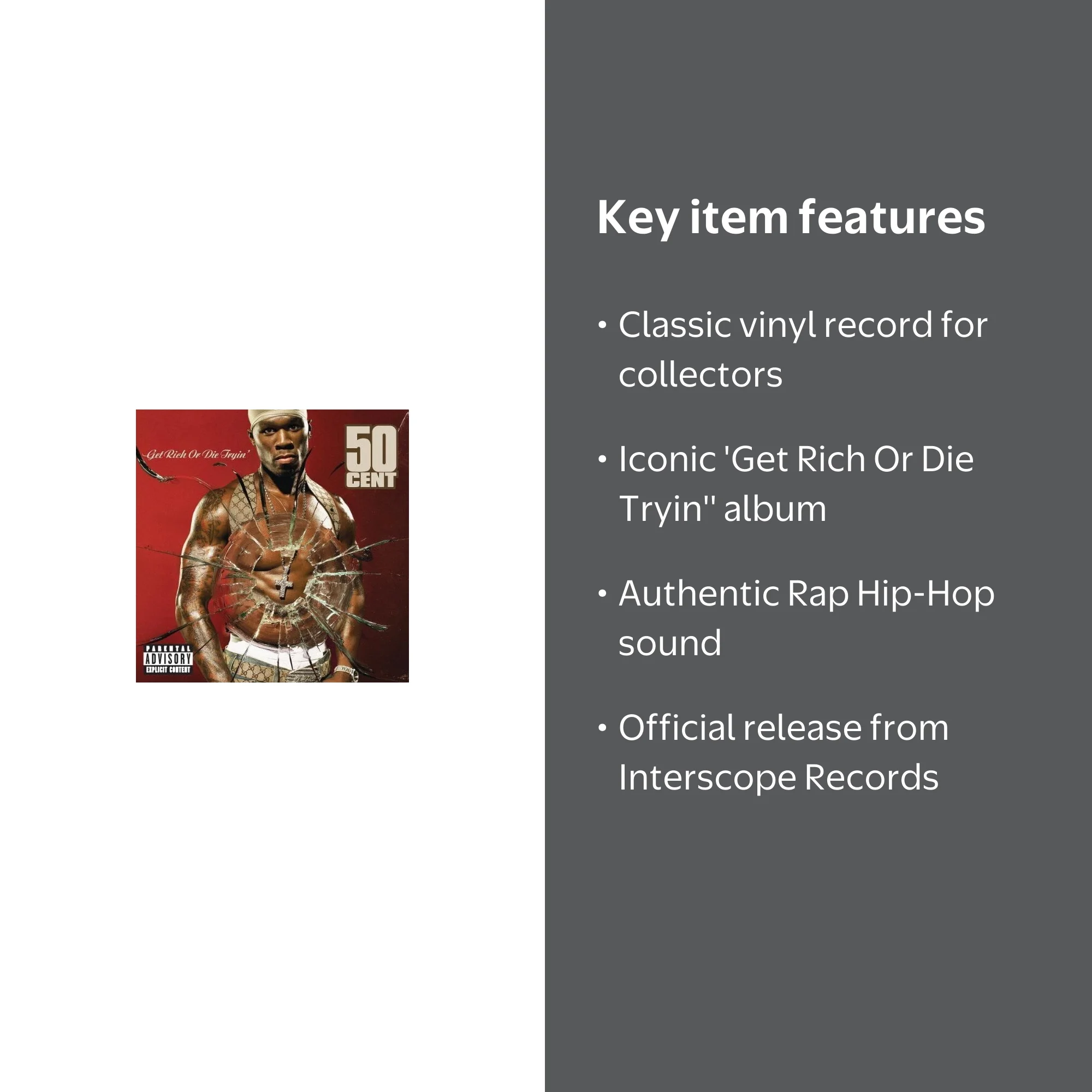 50 Cent - Get Rich Or Die Tryin' Vinyl Music & Performance