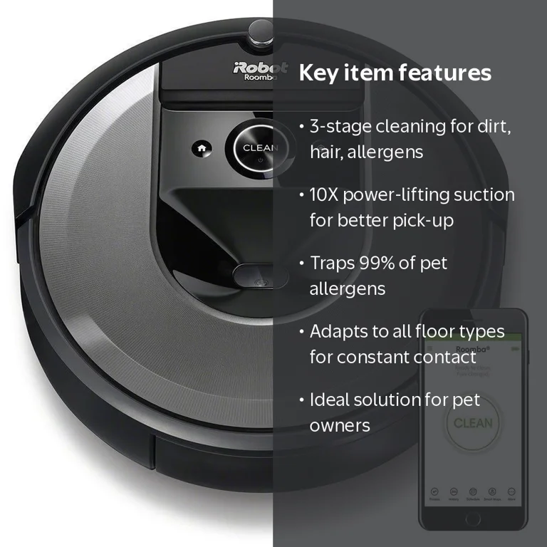 iRobot Roomba i7 7150 Wi-Fi Connected Pet Hair Cleaner with Smart