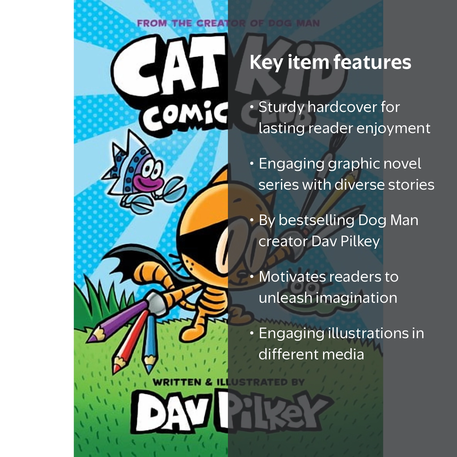 Dav Pilkey, Graphic Novel, Cat Kid Comic Club #1 hardcover for